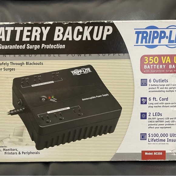 Tripp Lite Battery Backup UPS 350 - 2in1- Battery Backup Power/ Surge Protection